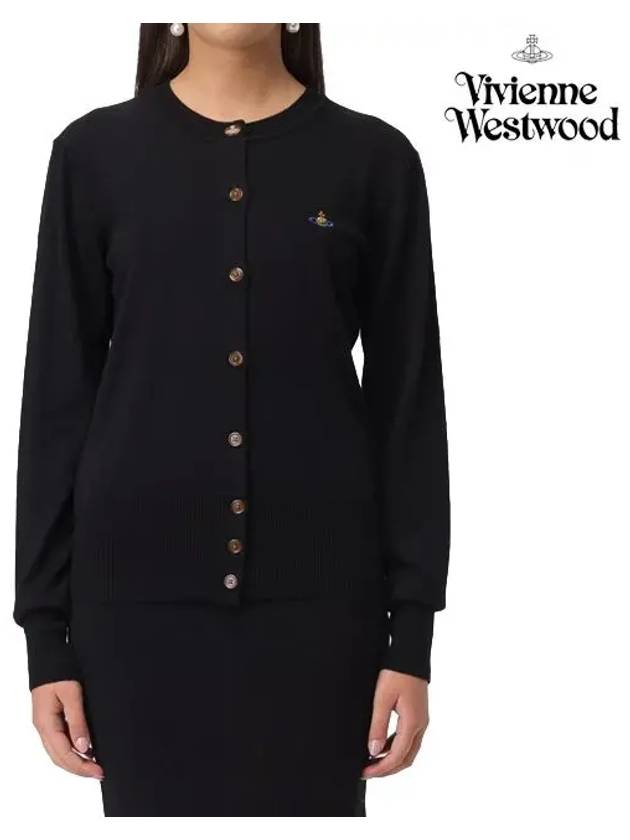 Logo Patch Cardigan Black - VIVIENNE WESTWOOD - BALAAN 5