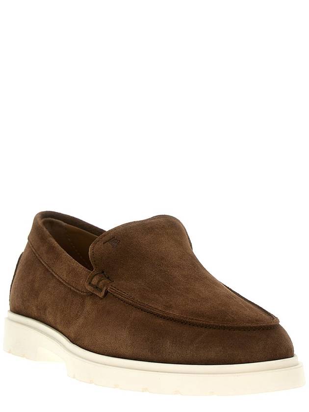 Suede Slipper Loafers Brown - TOD'S - BALAAN 3