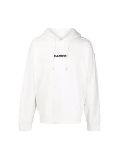 Men's Plus Logo Cotton Hoodie White - JIL SANDER - BALAAN 2