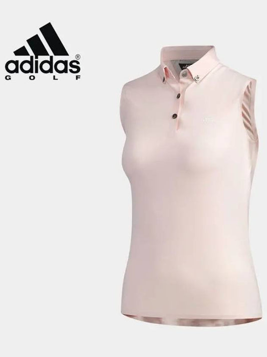 Women's Adipure Sleeveless Polo Shirt Pink - ADIDAS GOLF - BALAAN 2