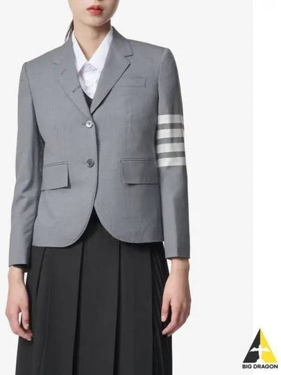 Plain Weave Suiting Classic 4 Bar Jacket Medium Grey - THOM BROWNE - BALAAN 2