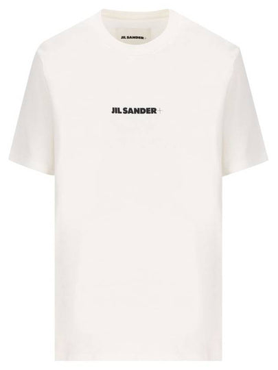 Logo Print Short Sleeve T-Shirt White - JIL SANDER - BALAAN 2