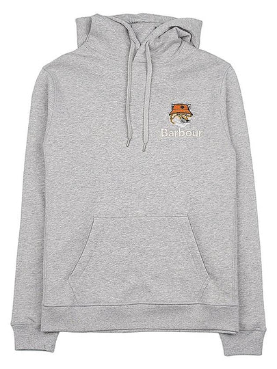 Fox Head Logo Hoodie Grey - BARBOUR - BALAAN 2