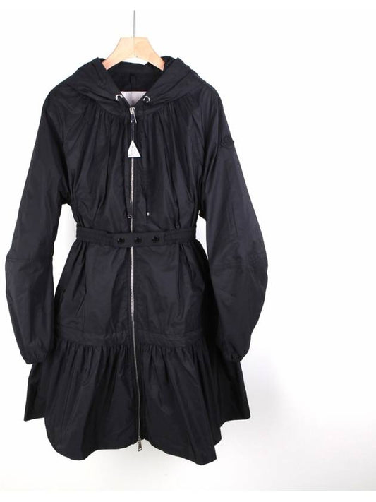 women vernier berniers nylon long jacket black - MONCLER - BALAAN.