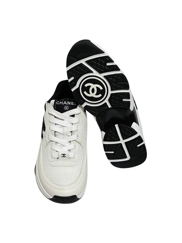 CC Logo Suede Tennis Low Top Sneakers Black - CHANEL - BALAAN 7