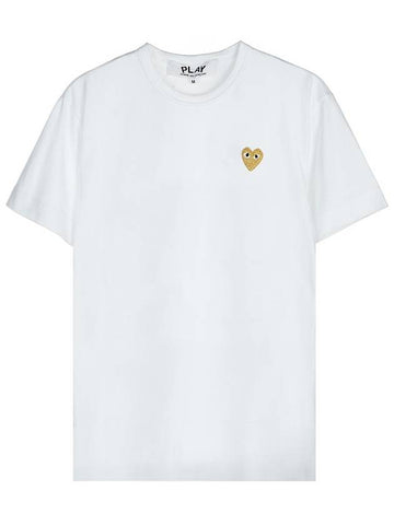 Men s Heart Logo Short Sleeve T Shirt AZ P1T216 051 WHITE - COMME DES GARCONS - BALAAN 1