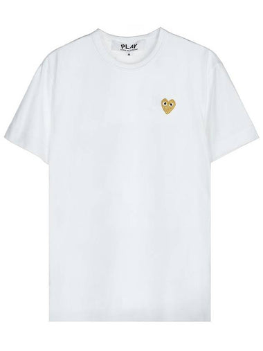 Men s Heart Logo Short Sleeve T Shirt AZ P1T216 051 WHITE - COMME DES GARCONS - BALAAN 1