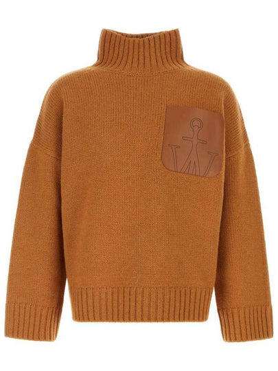 Leather patch pocket turtleneck brown - JW ANDERSON - BALAAN 2