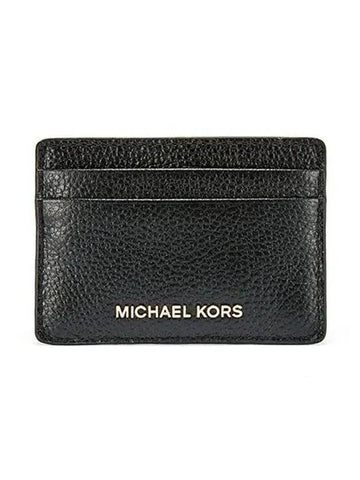 Pebble Leather Card Wallet Black - MICHAEL KORS - BALAAN 1