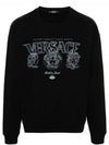 Logo Print Sweatshirt Black - VERSACE - BALAAN 2