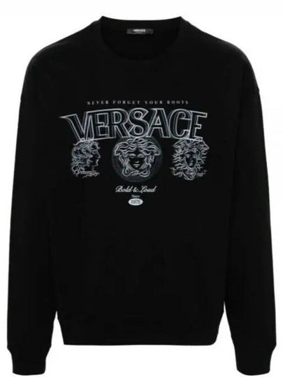 Logo Print Sweatshirt Black - VERSACE - BALAAN 2