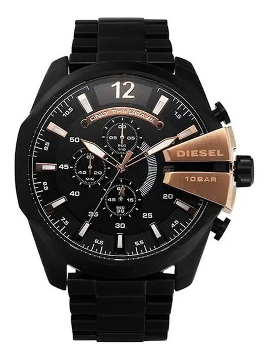 Mega Chief Chronograph 51mm Stainless Steel Watch Black - DIESEL - BALAAN.