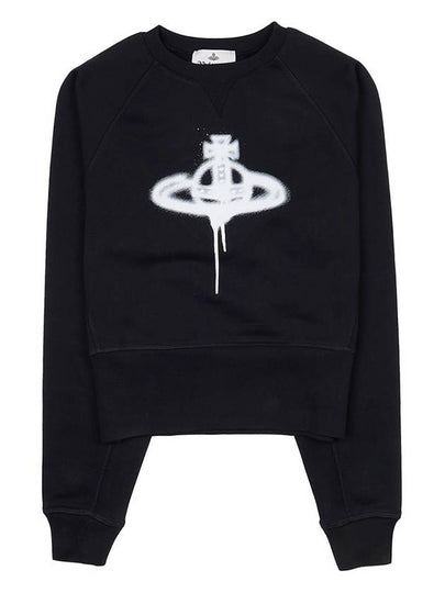 Spray ORB Logo Sweatshirt Black - VIVIENNE WESTWOOD - BALAAN 2