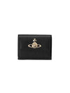 5115002TW S000B N402 Vegan Biogreen Saffiano Flap Small Half Wallet - VIVIENNE WESTWOOD - BALAAN 1