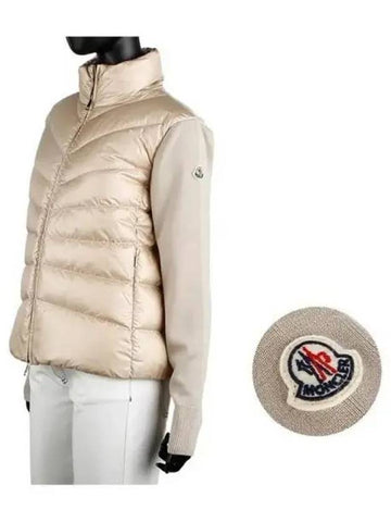 Logo patch padded wool cardigan 271896 - MONCLER - BALAAN 1