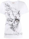 Women's Graphic Short Sleeve T-Shirt White - ALEXANDER MCQUEEN - BALAAN 1