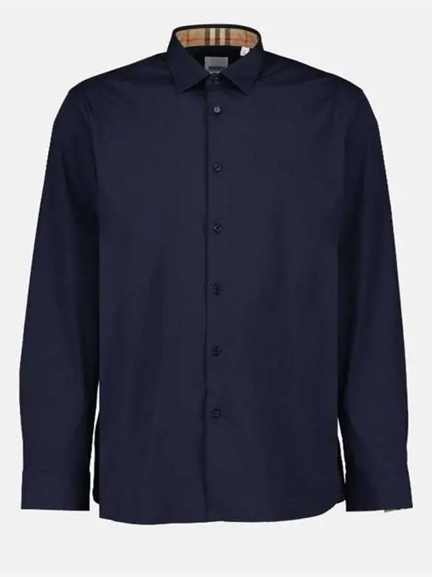 EKD Stretch Cotton Long Sleeve Shirt Blue - BURBERRY - BALAAN 2