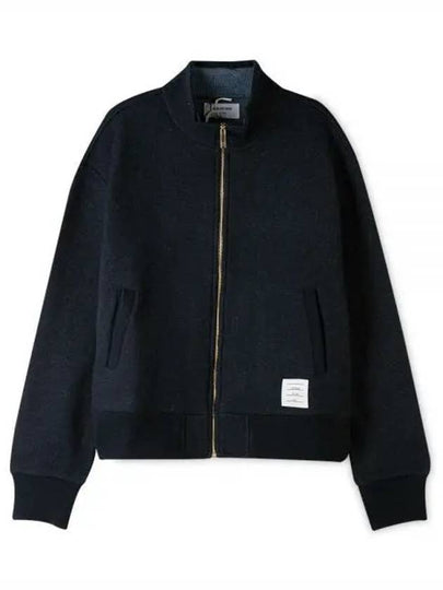 Funnel Neck Zip-Up Jacket Navy - THOM BROWNE - BALAAN 2