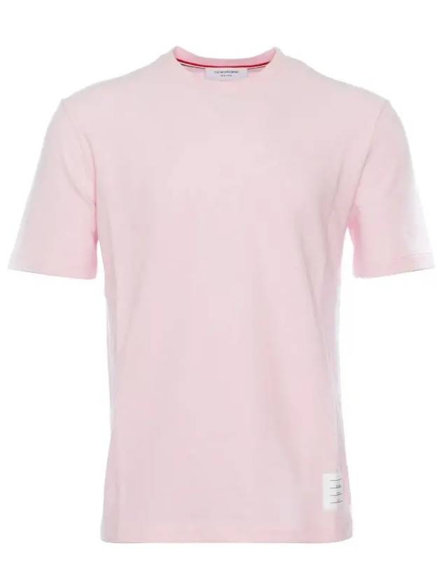 Men s side diagonal striped short sleeve t shirt light pink - THOM BROWNE - BALAAN 9