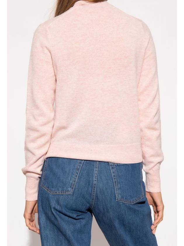 Face Logo Wool Cardigan Pink Women s - ACNE STUDIOS - BALAAN 6