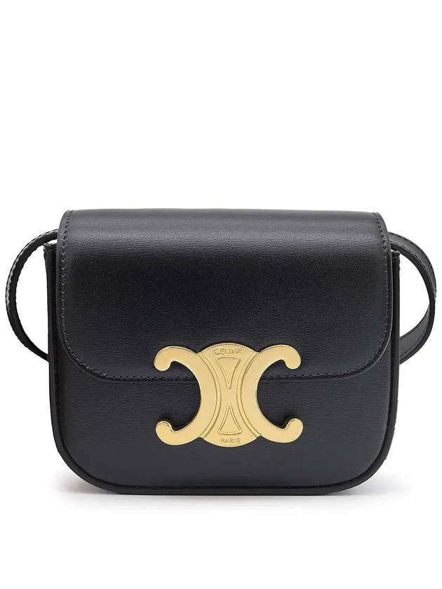 Triomphe Small Shiny Calfskin Cross Bag Black - CELINE - BALAAN 2