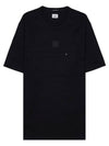 Mercerized Jersey Pocket Short Sleeve T-Shirt Black - CP COMPANY - BALAAN 11