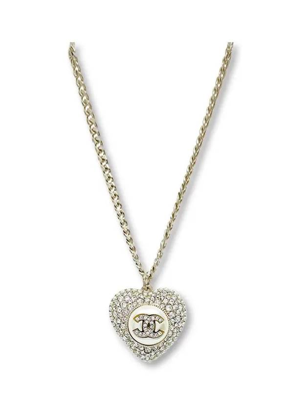 22B CC logo heart cubic pearl necklace AB9385 - CHANEL - BALAAN 1