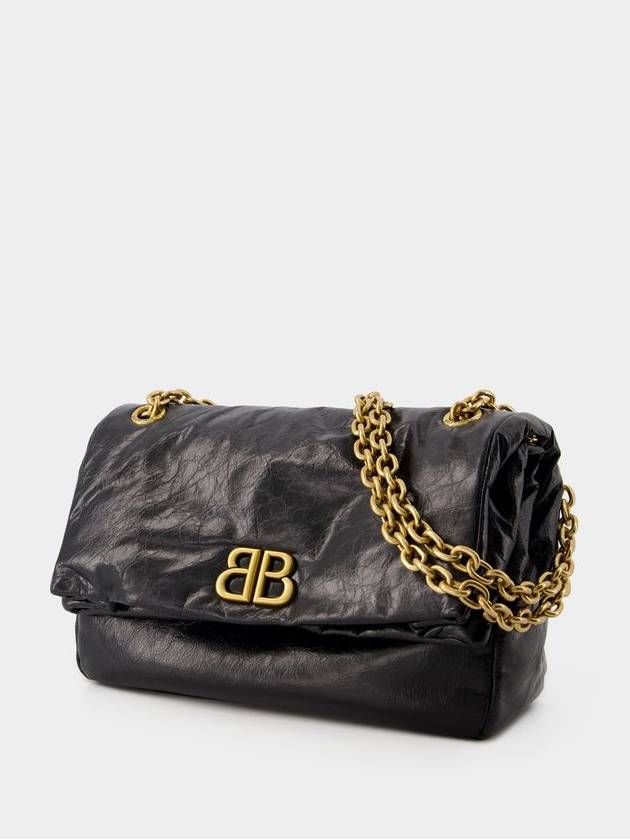 Monaco Small Chain Shoulder Bag Black - BALENCIAGA - BALAAN 3