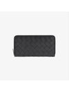 Bottega Veneta Intrecciato Zip Around Wallet Black Luxray - ETC - BALAAN 1