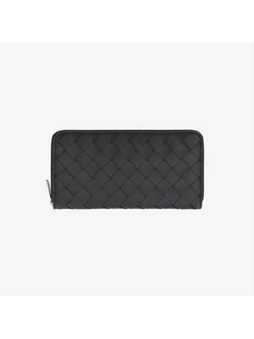 Bottega Veneta Intrecciato Zip Around Wallet Black Luxray - ETC - BALAAN 1