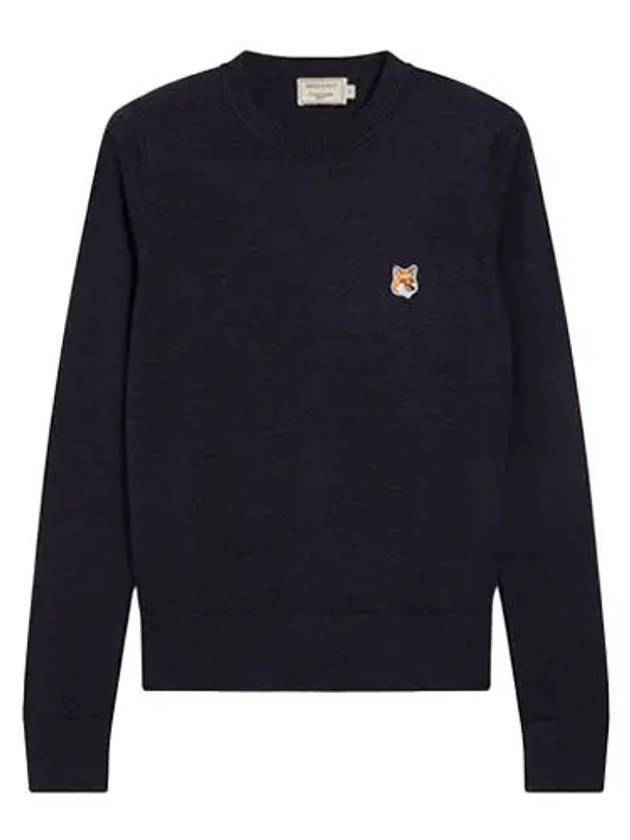 Fox Head Wool Knit Top Navy - MAISON KITSUNE - BALAAN 1