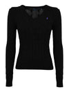 Women's Embroidered Logo Knit Top Black - POLO RALPH LAUREN - BALAAN 2