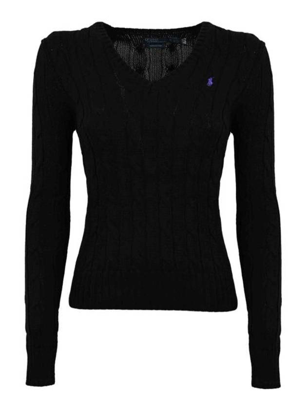 Women's Embroidered Logo Knit Top Black - POLO RALPH LAUREN - BALAAN 2