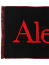 Oversized Logo Intarsia Muffler Black Red - ALEXANDER MCQUEEN - BALAAN 8