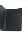 Saffiano Triangular Logo Flap Card Wallet Black - PRADA - BALAAN 5