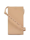 Logo Tangle Phone Holder Leather Cross Bag Beige - JIL SANDER - BALAAN 2