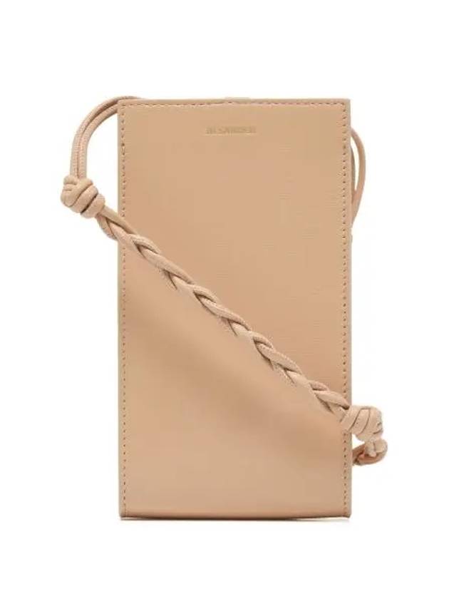 Logo Tangle Phone Holder Leather Cross Bag Beige - JIL SANDER - BALAAN 3