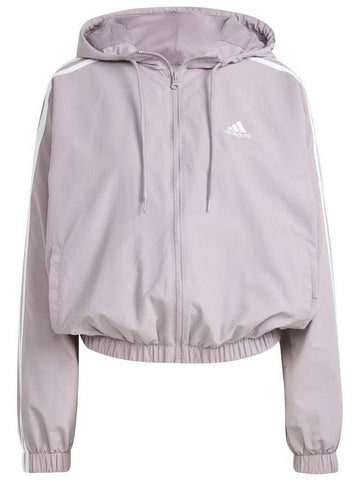 Essential 3S Woven Windbreaker Purple - ADIDAS - BALAAN 1