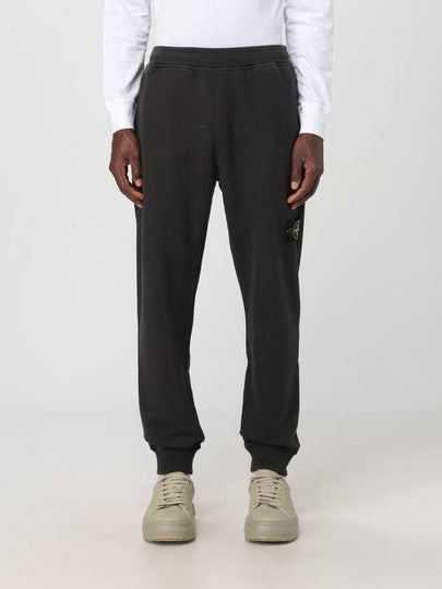 Signature Wappen Patch Cotton Baggy Pants Lead Grey - STONE ISLAND - BALAAN 2