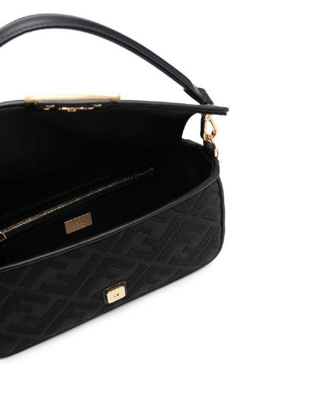 FF Canvas Baguette Shoulder Bag Black - FENDI - BALAAN 3