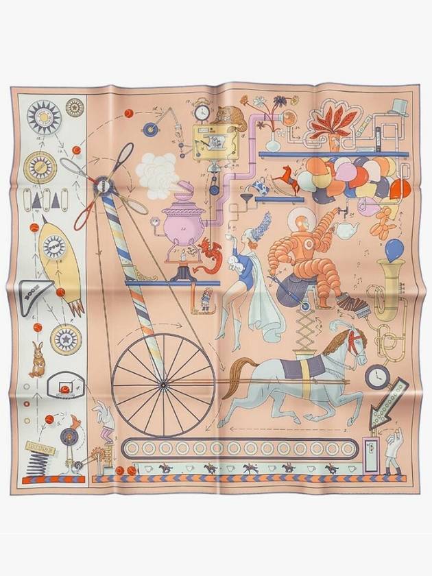 Tea For Two Silk 90 Scarf Rose - HERMES - BALAAN 8