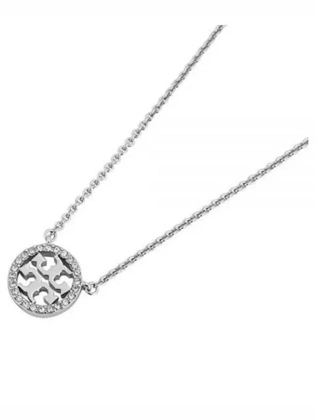 Miller Pave Logo Delicate Necklace Silver - TORY BURCH - BALAAN 2