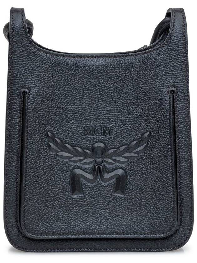 Himmel Hobo Embossed Logo Leather Cross Bag Black - MCM - BALAAN 2