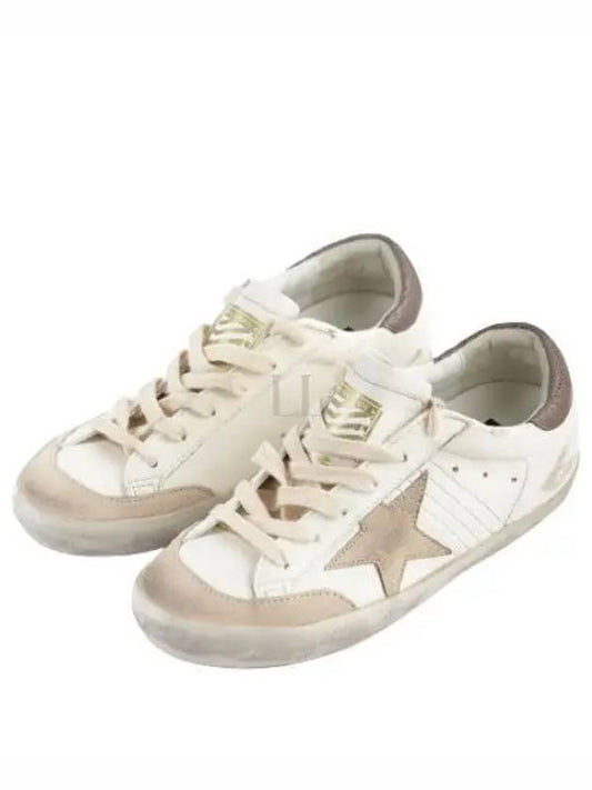 Super Star Lace Up Low Top Sneakers Light Brown White - GOLDEN GOOSE - BALAAN 2