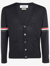 Stripe Armband Merino Wool Cardigan Navy - THOM BROWNE - BALAAN 2