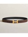 Reversible Leather Strap 32mm Belt Black - HERMES - BALAAN 3