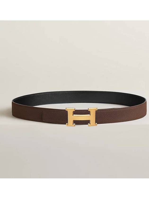 Reversible Leather Strap 32mm Belt Black - HERMES - BALAAN 3