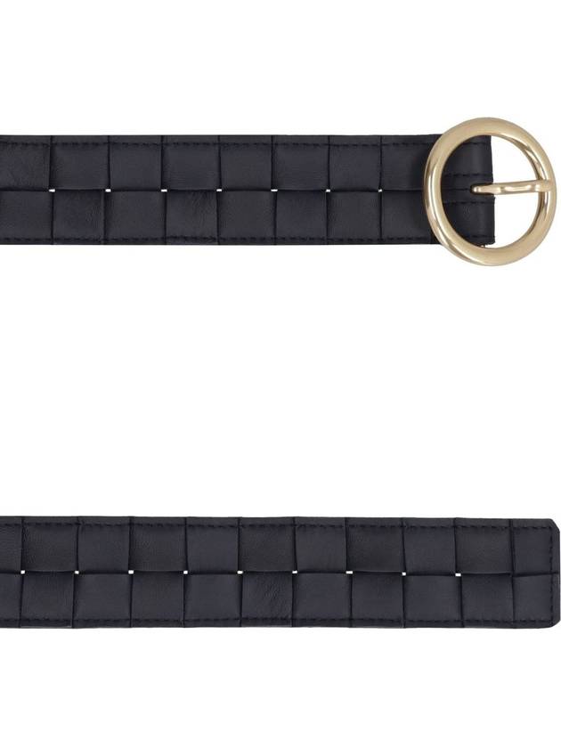 Maxi Intrecciato Leather Belt Black - BOTTEGA VENETA - BALAAN 4