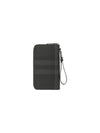 Check Pattern Zipper Travel Long Wallet Grey - BURBERRY - BALAAN 3