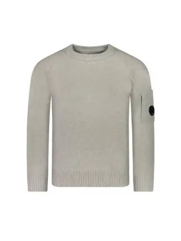 Lambswool GRS Crew Neck Knit Top Off White Melange - CP COMPANY - BALAAN 2